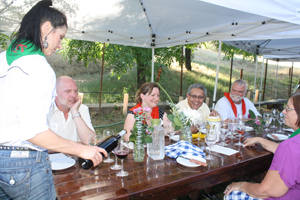 Pouring wine at Six Sigma Ranch