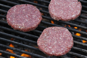 Burgers on the grill