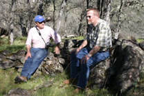 Dave Sorensen and Kaj at Halvorsen's fence