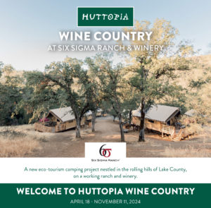 Huttopia Wine Country is located at Six Sigma Ranch in Lower Lake, California